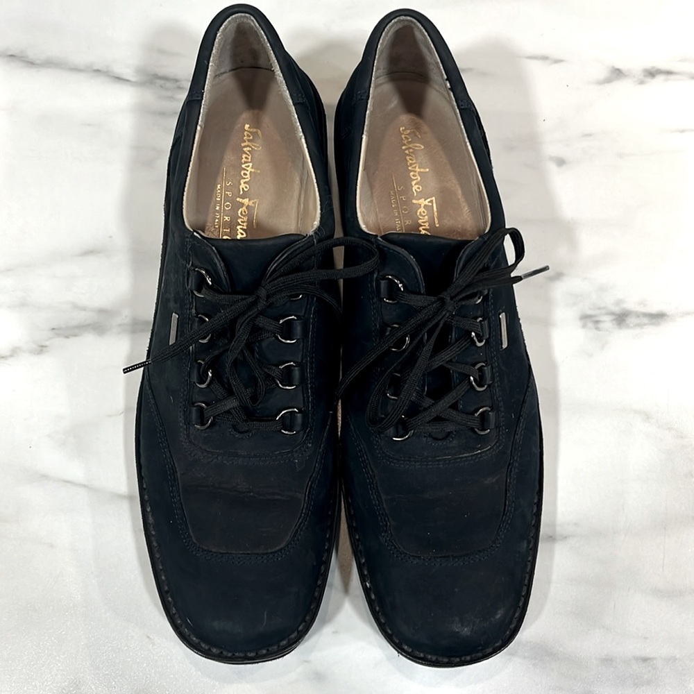 Salvatore Ferragamo soft leather wedge oxfords